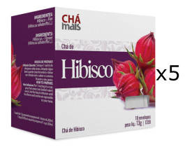 Chá de Hibisco Kit com 5 Caixas de 10 Sachês cada