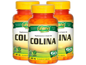 Colina Vitamina B8 60 cápsulas Kit com 3