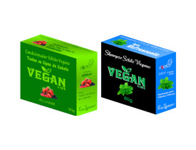 Shampoo Sólido hortelã + Condicionador Solido Frutas Vermelhas Vegan Line-