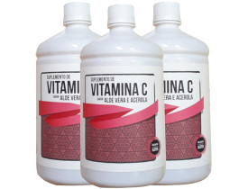 Suplemento de Vitamina C Sabor Babosa Aloe Vera com Acerola 1L Kit com 3 - Infinity