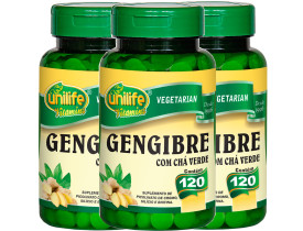 Gengibre com Chá Verde 120 comprimidos de 400mg Kit com 3