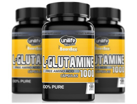 L-Glutamina Amino Ácido 120 Cápsulas de 1000mg Kit com 3