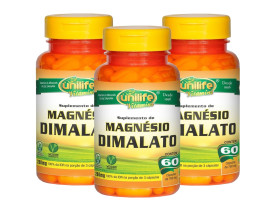 Magnésio Dimalato 60 cápsulas de 800mg Kit com 3 Frascos