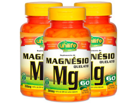 Magnésio Quelato 60 cápsulas de 730mg Kit com 3 Frascos