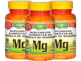 Magnésio Quelato 60 cápsulas de 350mg Kit com 3