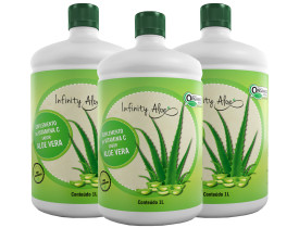 Suplemento de Vitamina C Sabor Babosa Aloe Vera 1L Kit com 3 - Infinity